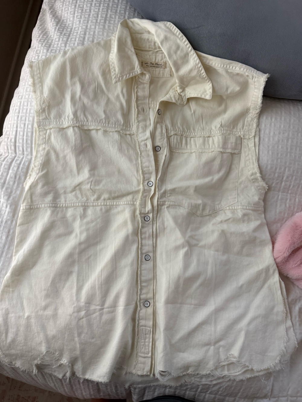 We The Free Off-White Button-Front tunic